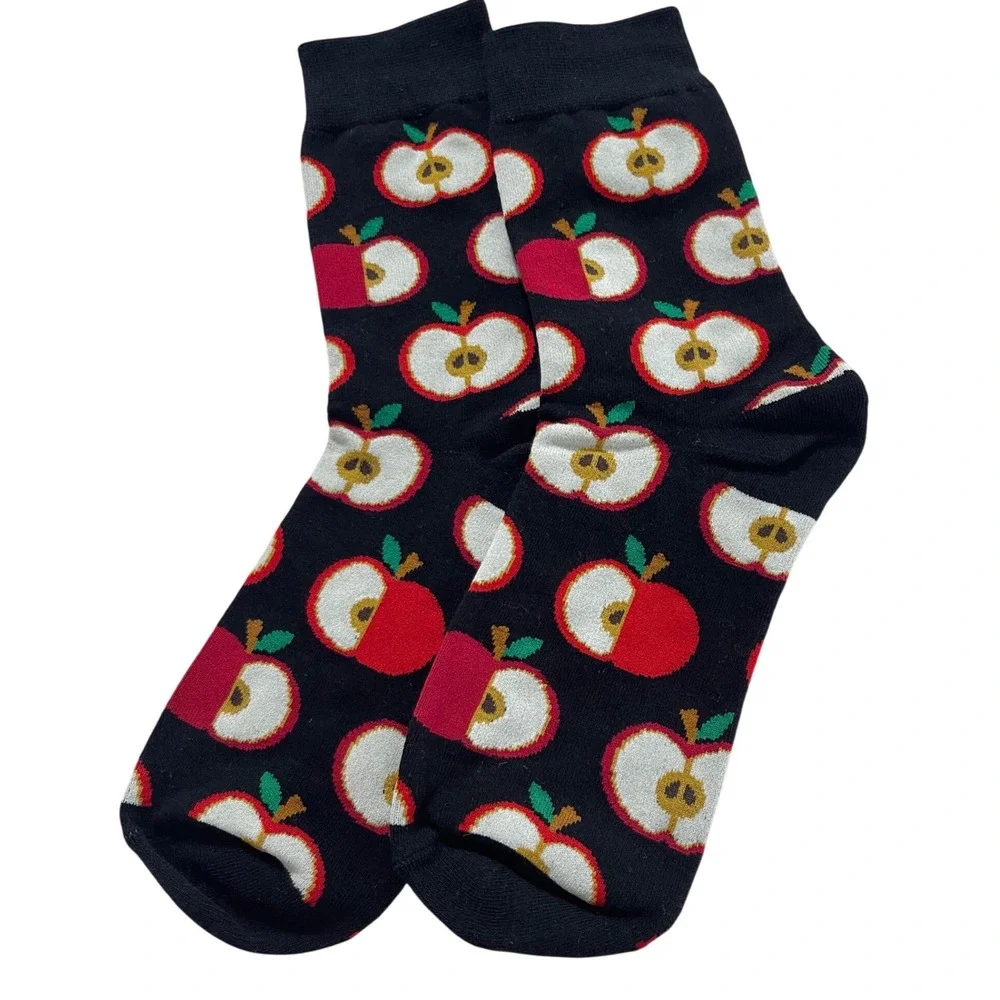 8 Pair Colorful Food Crew Socks Bundle Novelty Sushi Apple Donut Cupcake NEW